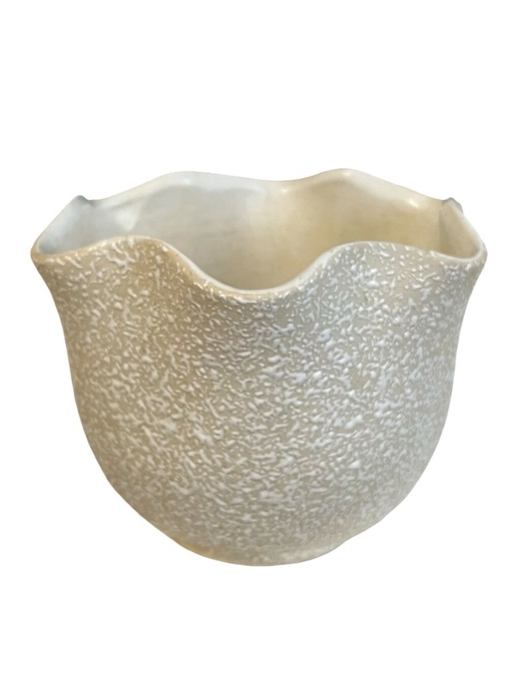Vintage CC Originals China Craft USA Planter Textured Scalloped Rim MCM Pottery